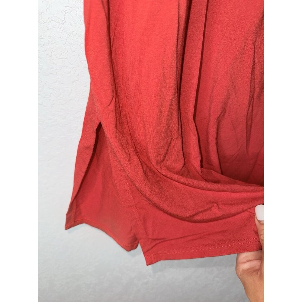 EILEEN FISHER $148 Size XS Watermelon Knee Length T-Shirt Dress Red Orange K - Picture 3 of 8